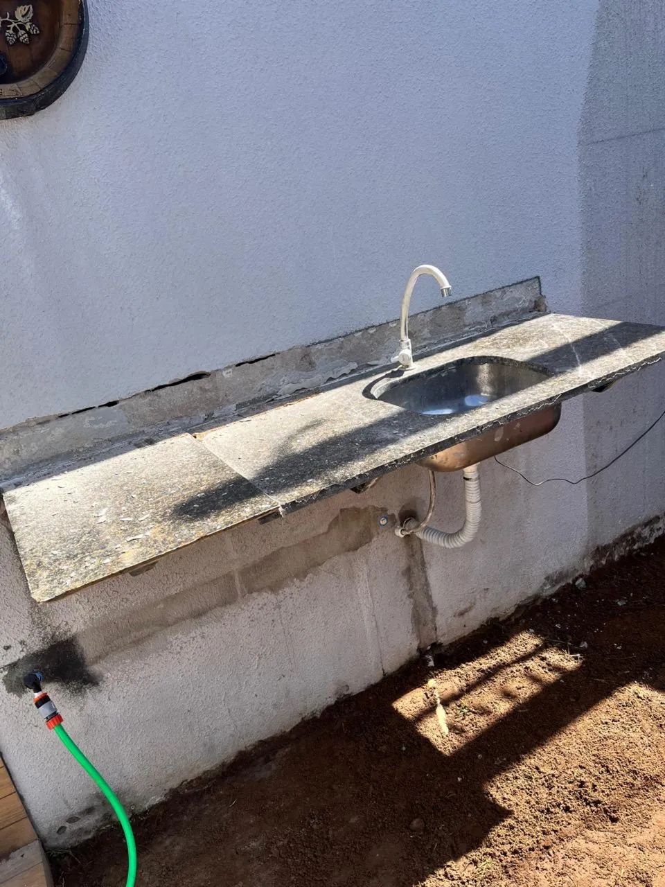 Pia de mármore com bacia 1.5m