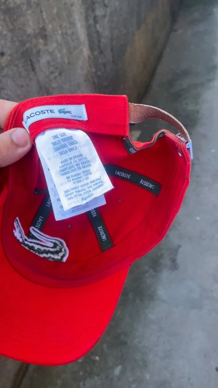 Boné Lacoste vermelho  - Foto 5