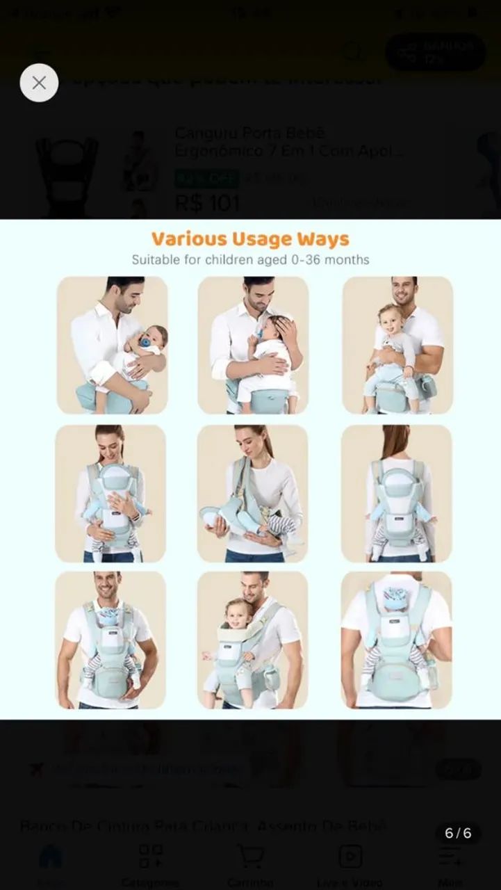 Canguru com Assento ergonômico  - Foto 2