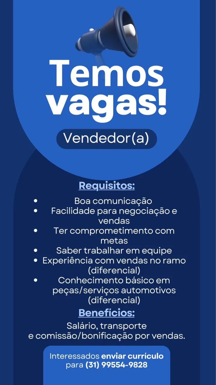 Vendedor automotivo com experiência 