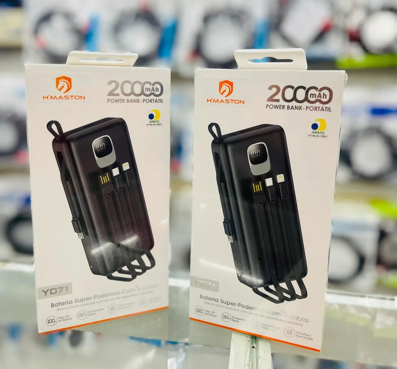 Powerbank carregador portátil 20000mAh para iPhone e Android 