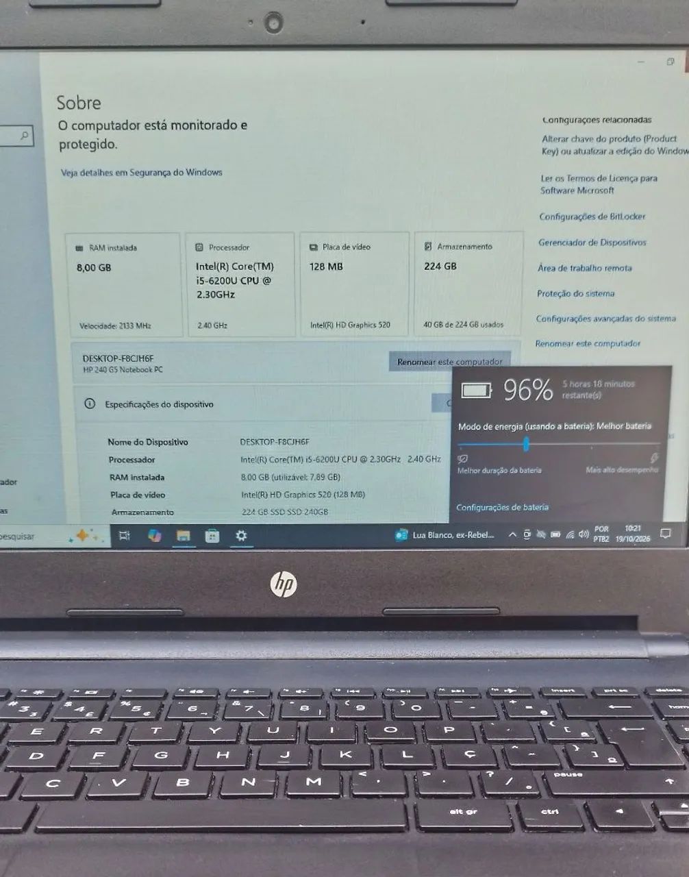 Notebook Core i5 8GB RAM SSD 240GB - Foto 2