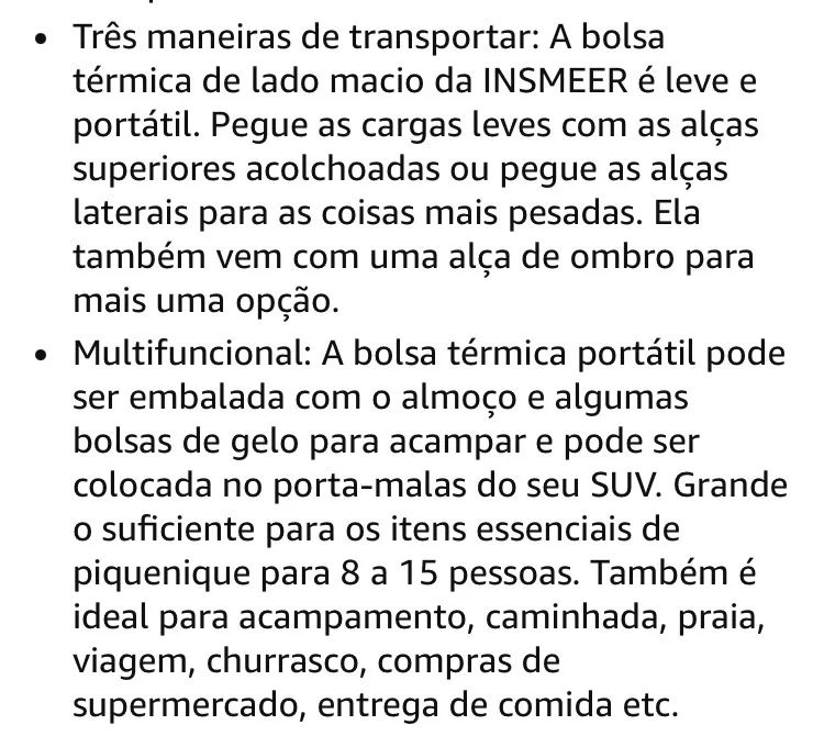 Bolsa Insmeer  Térmica para Acampamento, 55 Litros - Foto 6