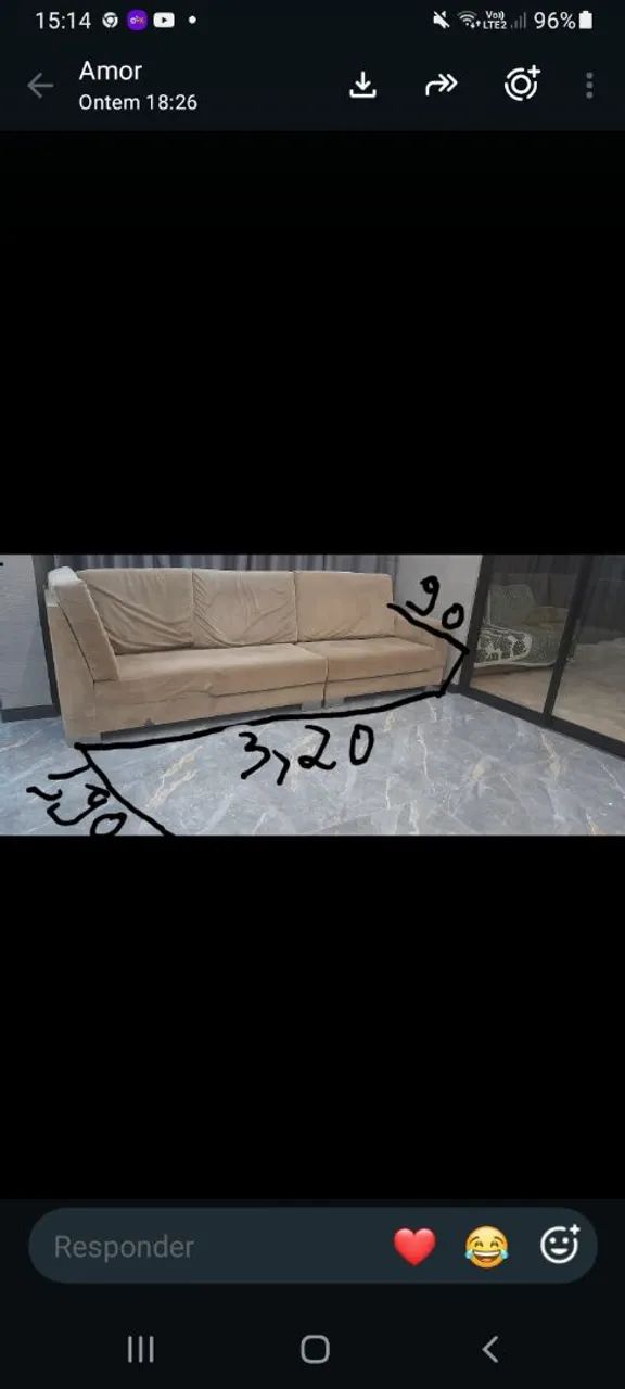 Sofa grande em L tecido veludo usado 1.700 - Foto 4