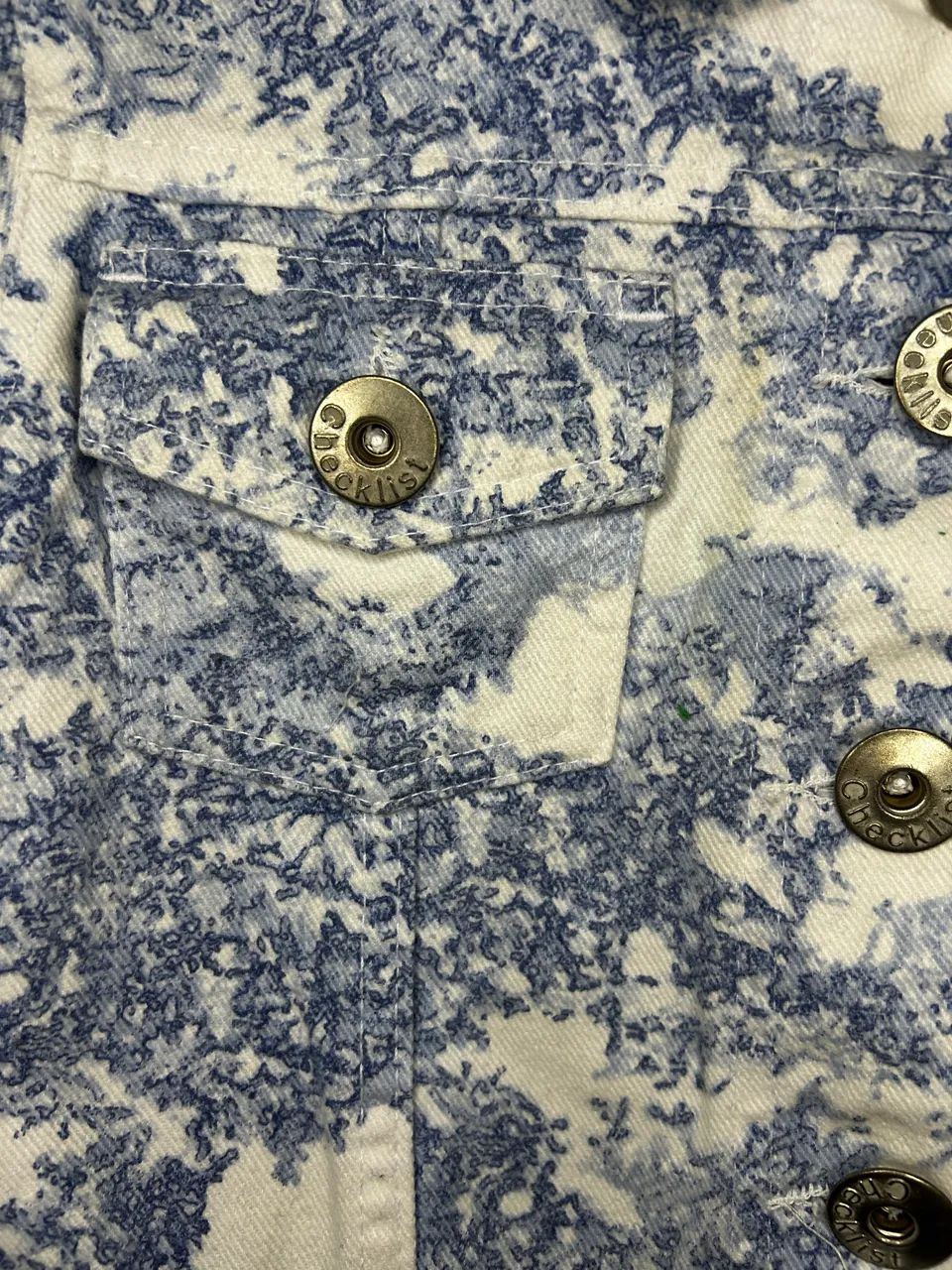 Jaqueta Jeans Cropped Check List estampada 38 - Foto 3