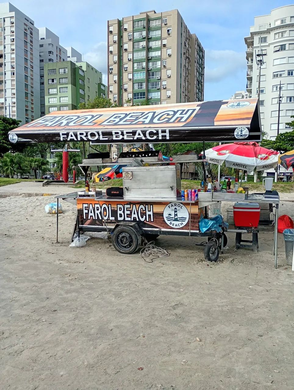 Carrinho de praia - Canal 6 - Santos/SP