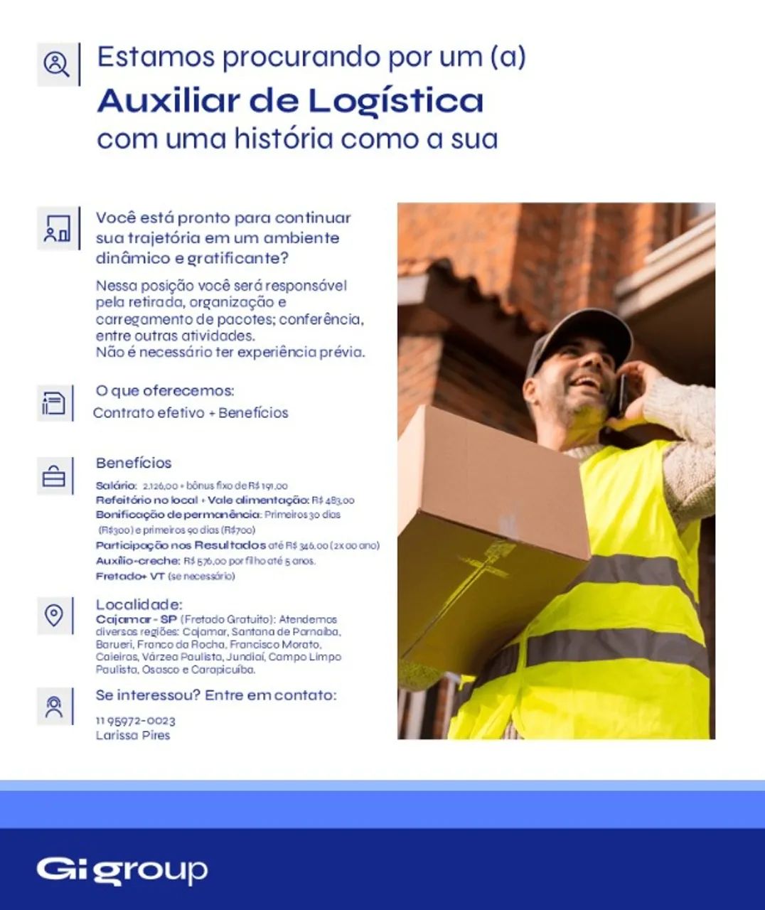 Auxiliar de Logística - Cajamar e região