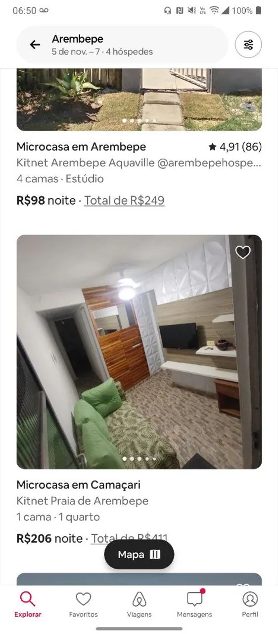 Casa kitnet temporada