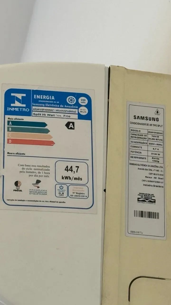 Ar-condicionado Samsung Split 24.000 BTUs - 220V - Foto 3