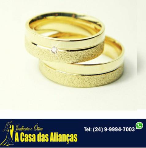 Alianças ouro 18 kilates / Retas foscas