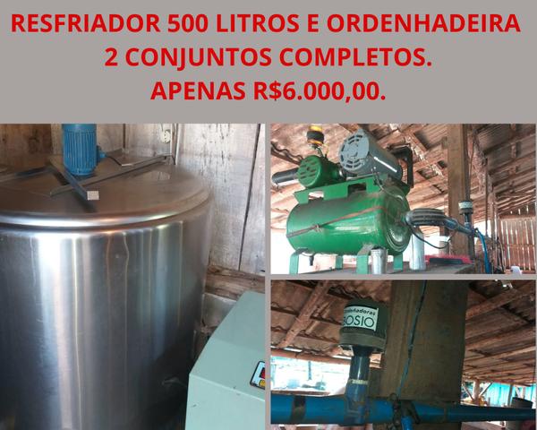 Resfriador 500 litros e ordenha