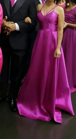 vestido de madrinha fucsia