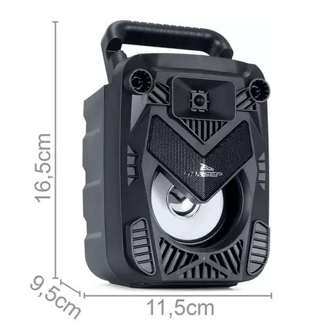 Caixa De Som Bluetooth 10W Anatel preta D-S3132 grasep presente para natal! - Foto 3