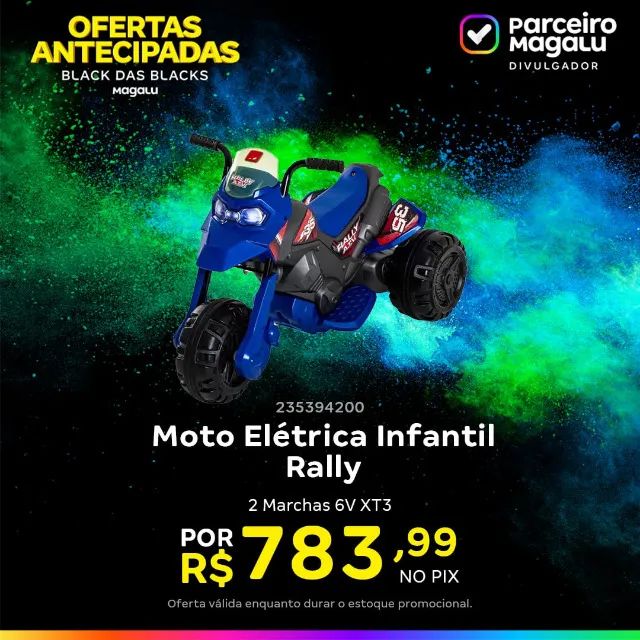 Moto Elétrica Infantil Rally 2 Marchas 6V XT3