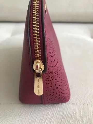Necessaire em couro Michael Kors - Bordô - Foto 4