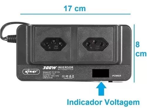 Inversor Automotivo Knup 300W TC13/220V - Foto 4