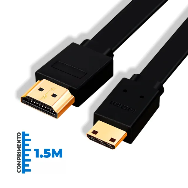 Cabo de Áudio e Vídeo HDMI para Mini HDMI macho 1,5m 4K