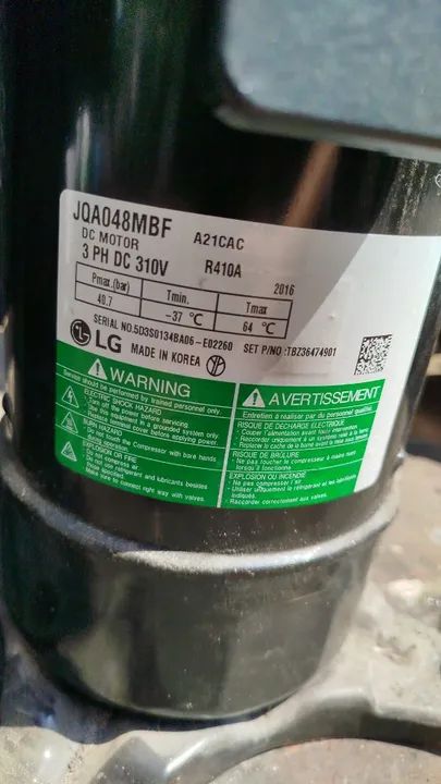 Compressor LG JQA048MBF 3PH - Foto 3