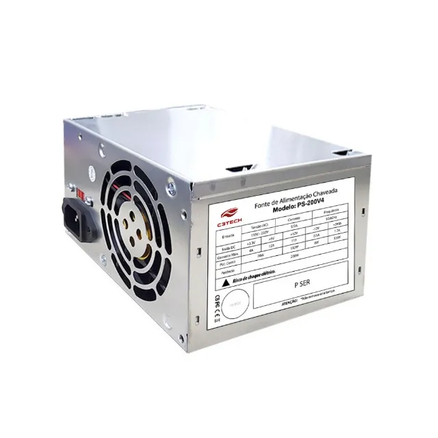 Fonte Atx 0200 W C3tech Atx Ps-200V4, Sem Cabo, Sem Caixa