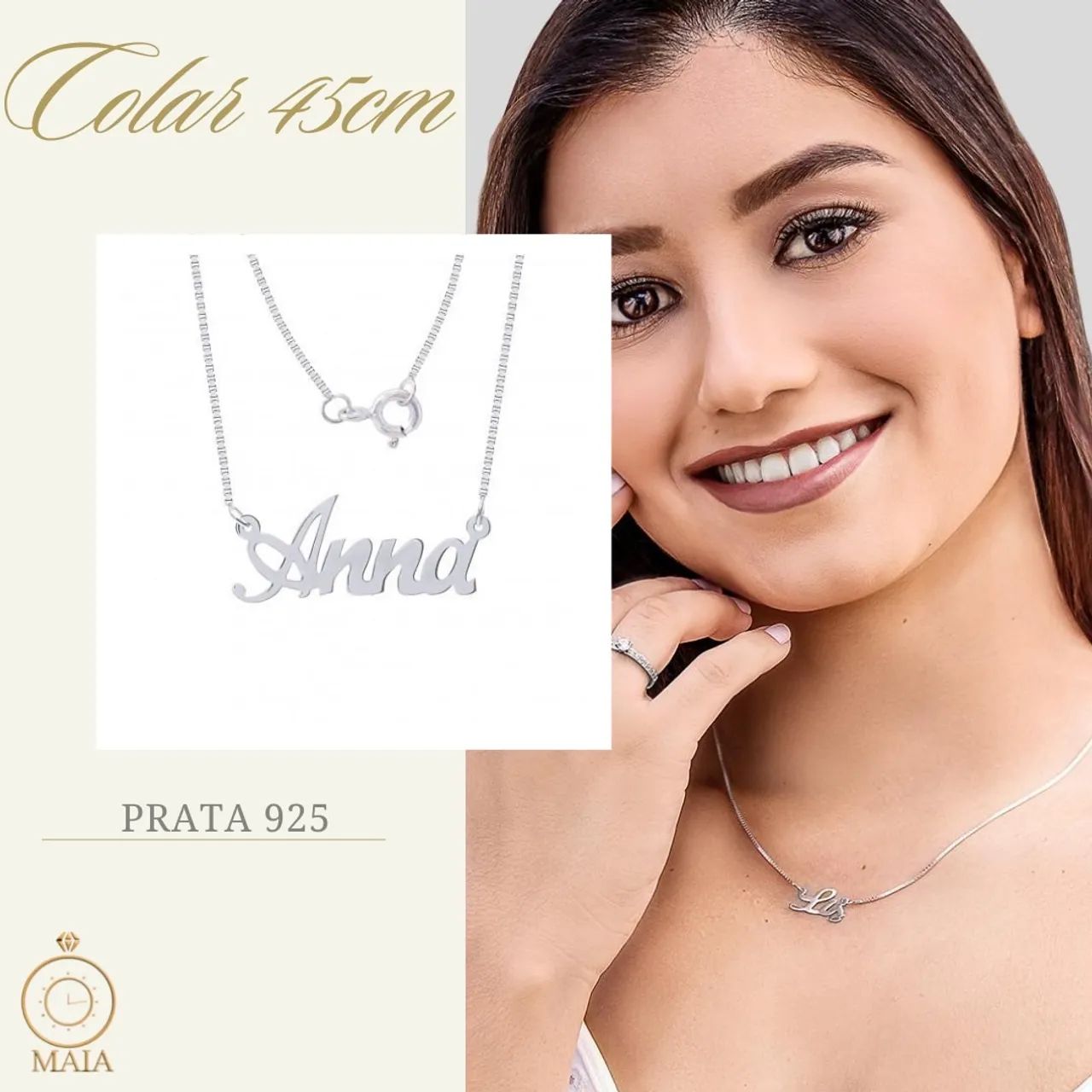 Colar personalizado nome em prata925