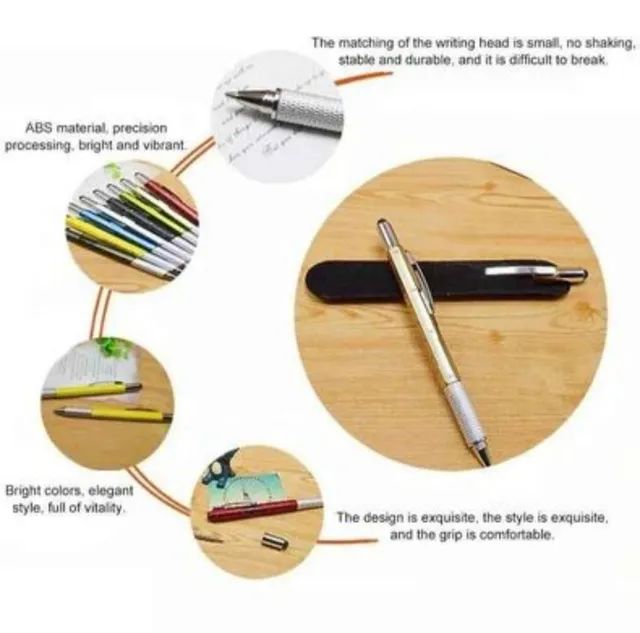 Caneta Ferramenta Multi-função 6 em 1 funcional para necessidades do dia a dia - Foto 2