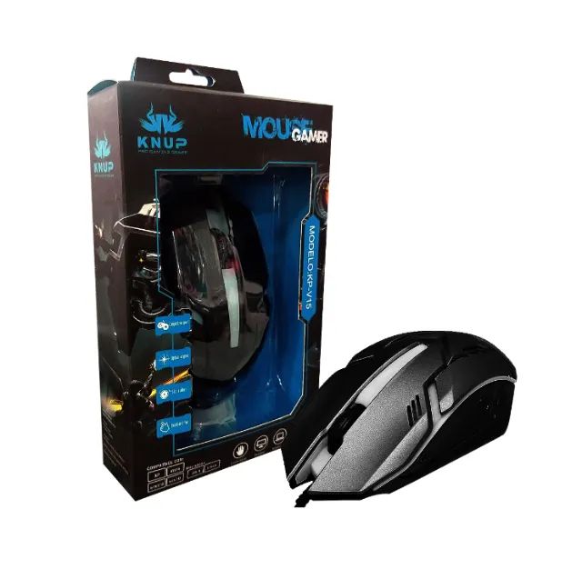 MOUSE GAMER USB 1600 DPI 6 BOTOES COM LED KNUP KP-V15 - Foto 4