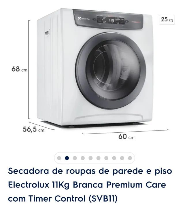 Secadora de Roupas Electrolux 11kg Branca Premium Care - Foto 2