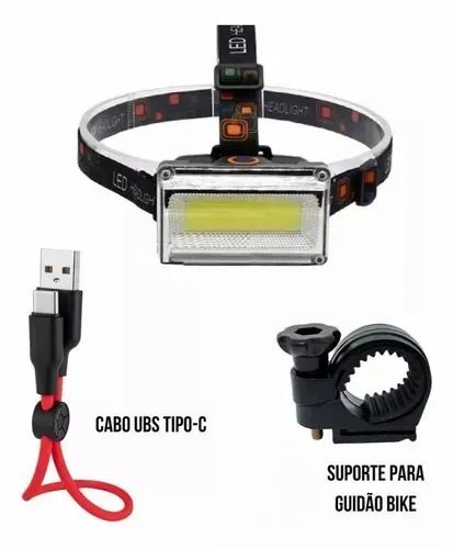 Lacrada Lanterna Cabeça LED RGB Prova D´Água Acampamento e Ciclismo Bateria Recarregável - Foto 3