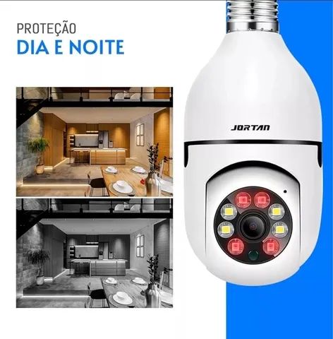 Câmera Segurança Lâmpada 360 Wifi Ip Full Hd Visão Noturna - Jortan  - Foto 2