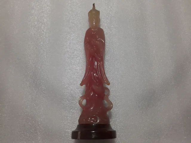 Vela escultura Oriental Chinesa O Imperador, com peanha atrai fortuna prosperidade Antiga 