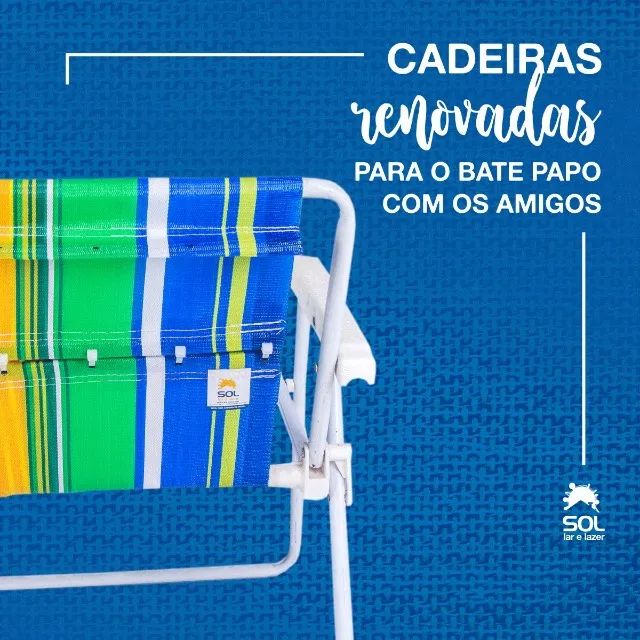 Forro Refil Cadeira Praia Reclinavel Deitar Montagem 2 Minutos - Foto 5