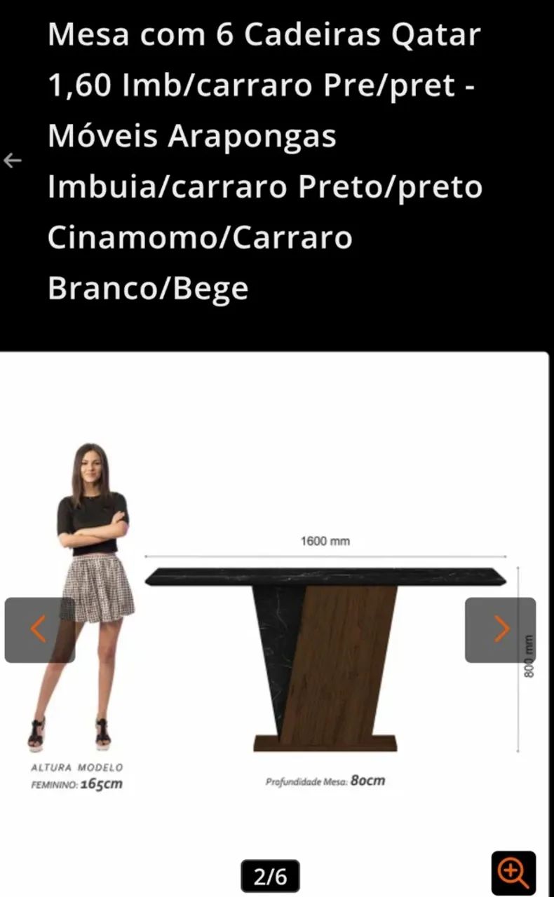 Mesa de jantar 6 cadeiras 64302124044034120