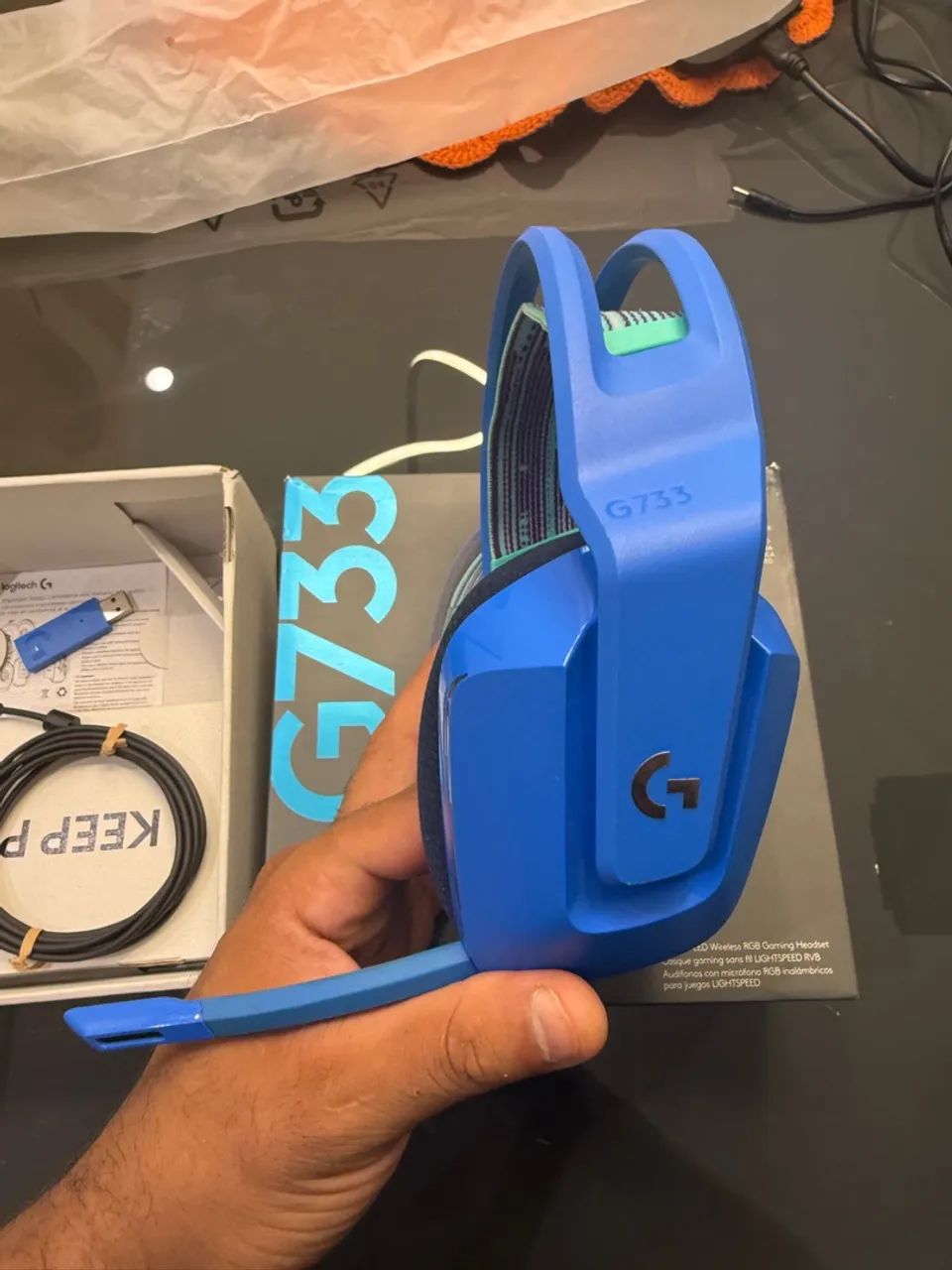 Headset Logitech G733 Wireless RGB - Azul - Foto 3