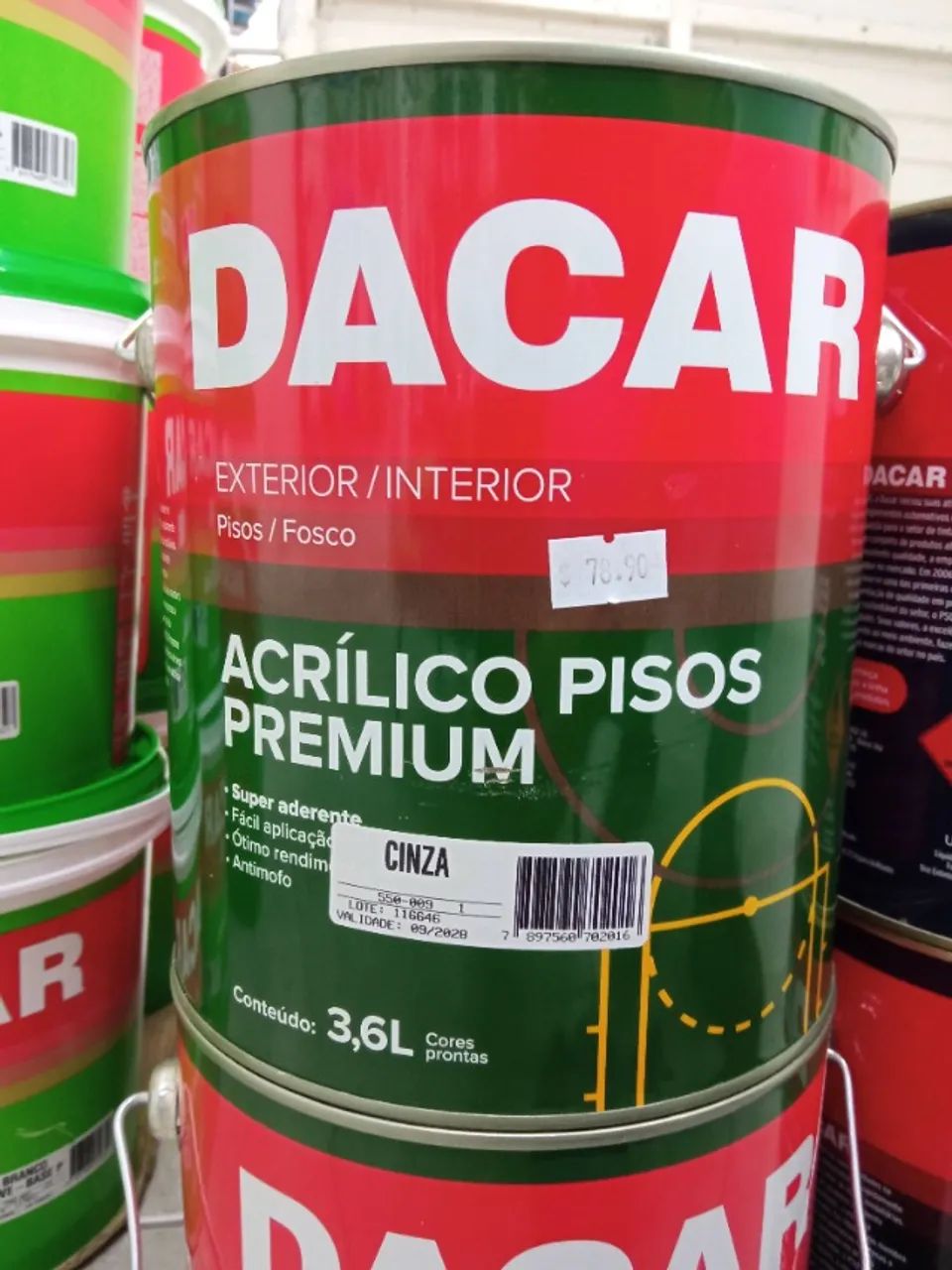Tinta para piso premium Dacar 3,6L - cor cinza