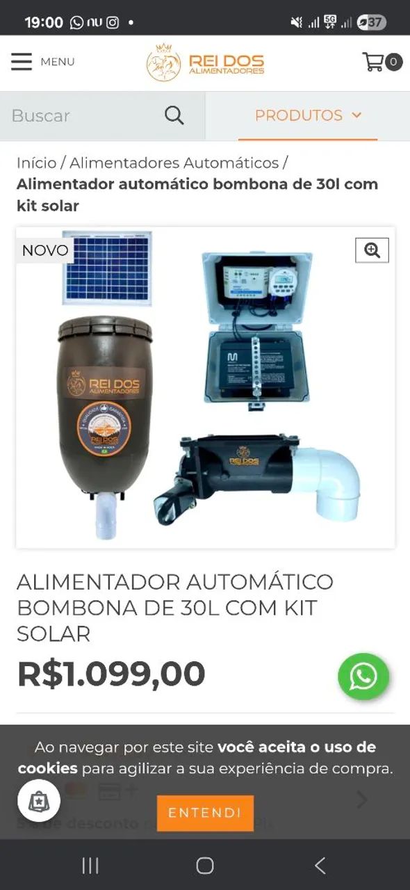 Alimentador automatico solar