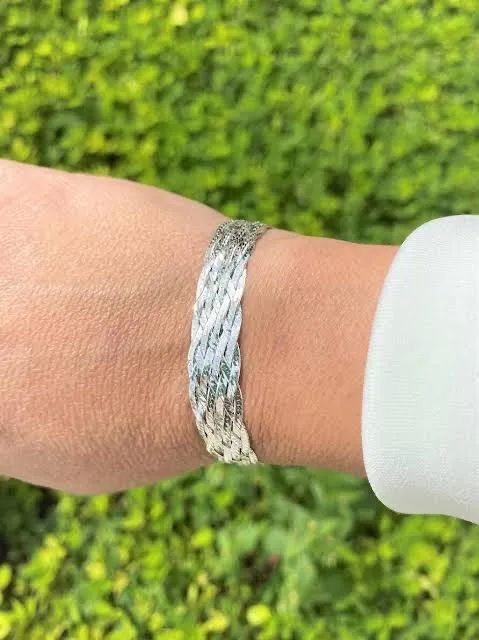 Conjunto pulseira e colar 8 fios em prata 925 legitima! - Foto 3