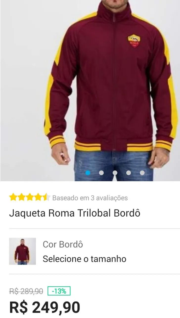 Jaqueta Roma Trilobal Bordô - Tamanho P
