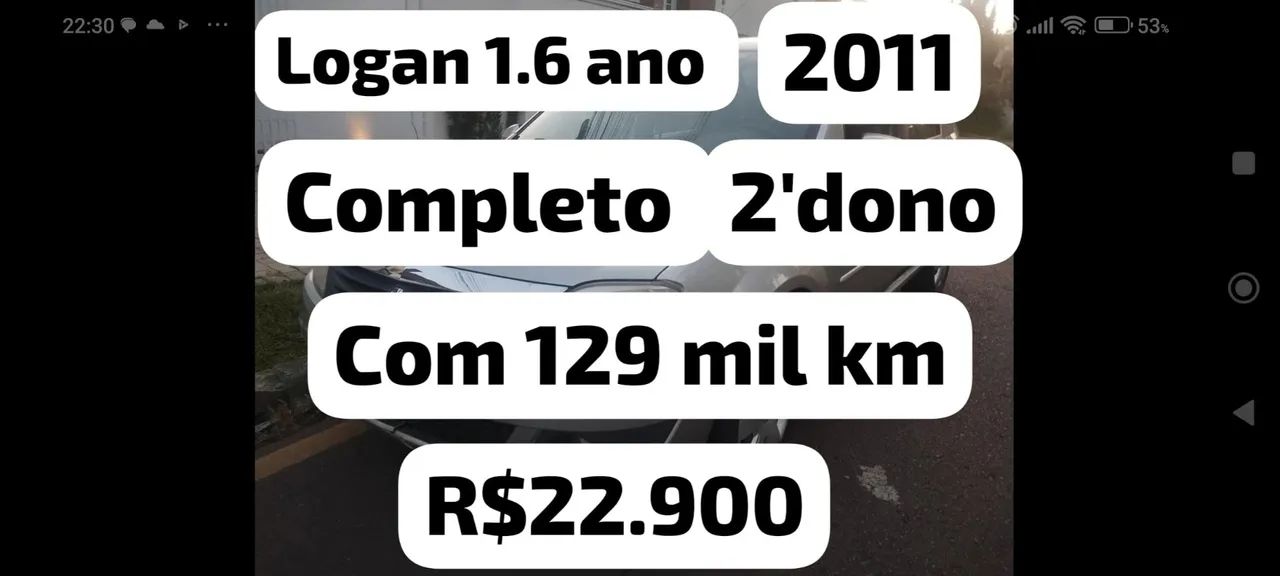 Logan 1.6  completo ano 2011 exclusive com 129 mil km 2* dono em bom estado 