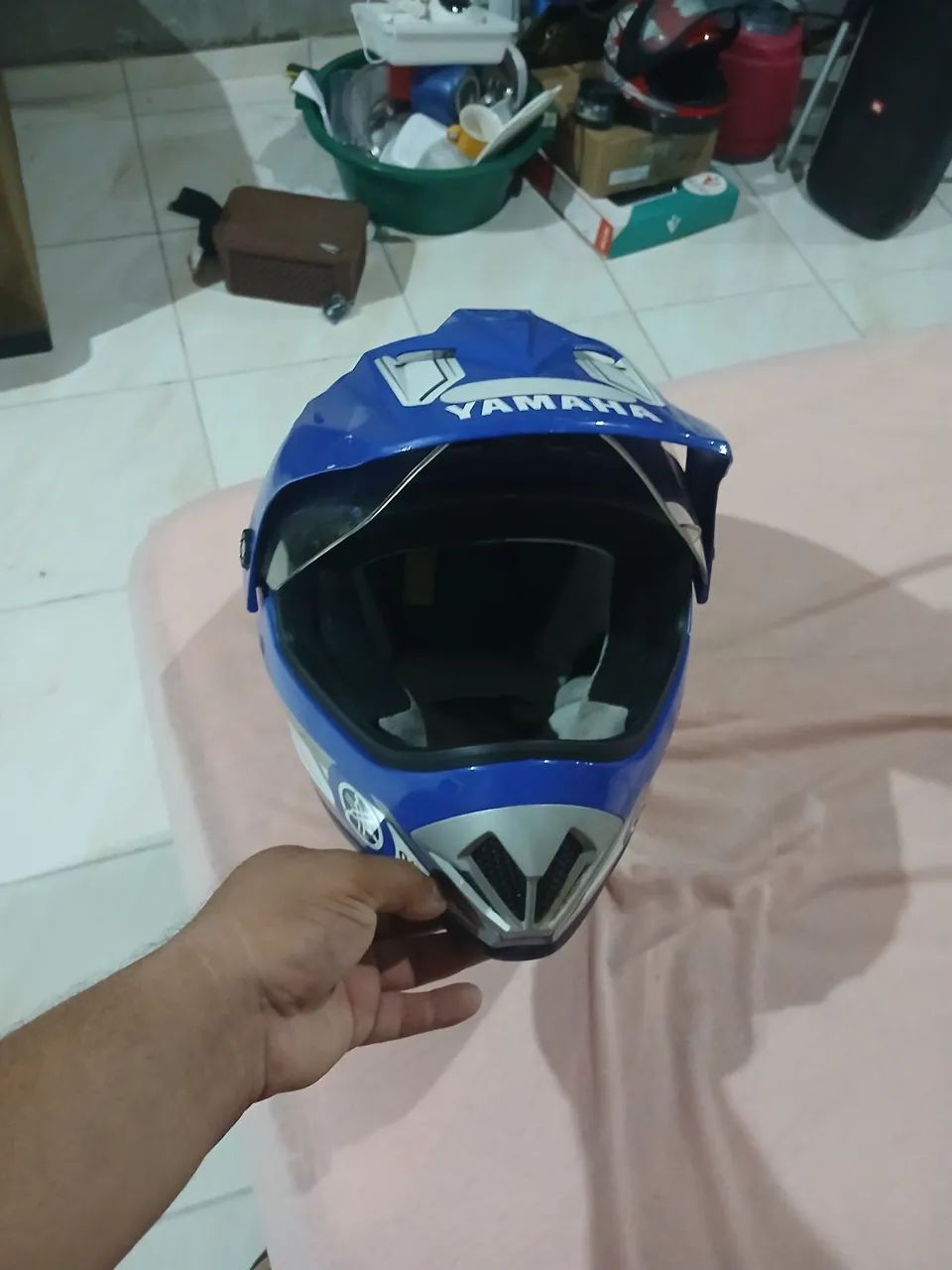 Capacete Yamaha azul - Foto 3