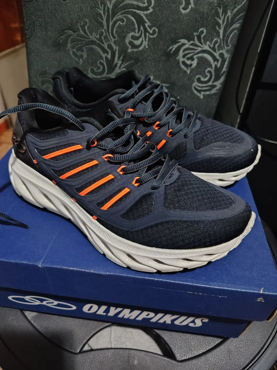 Tênis Olympikus Azul com Detalhes Laranja
