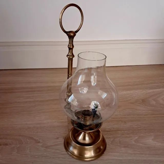 Castiçal Lamparina em Latão e Cúpula de Vidro - Foto 2