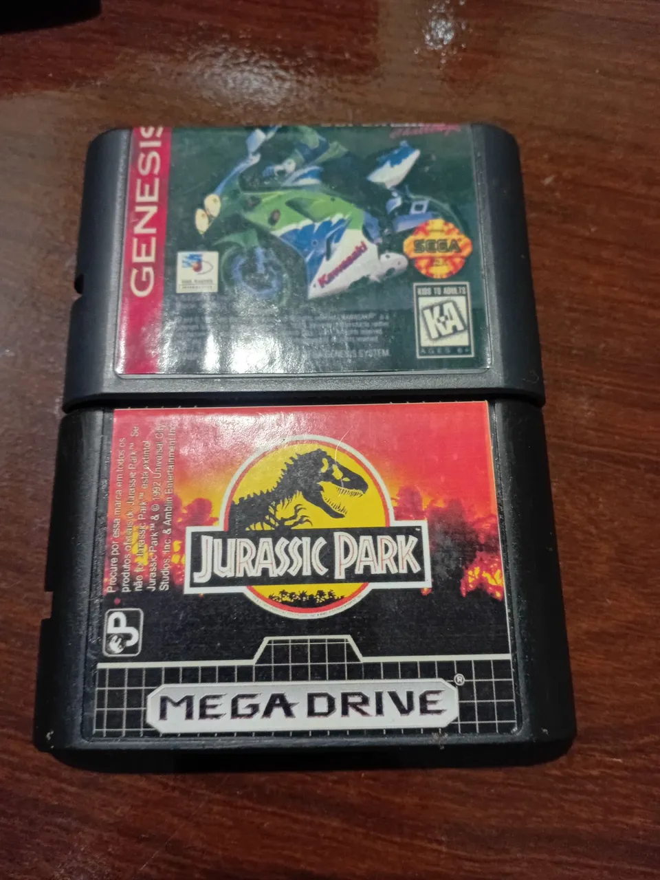 Jurassic Park e Kawasaki para mega drive