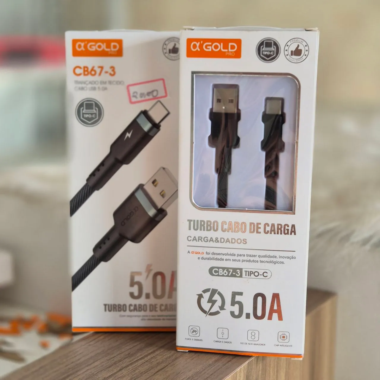 Cabo USB Turbo 5.0A Tipo C - A'Gold