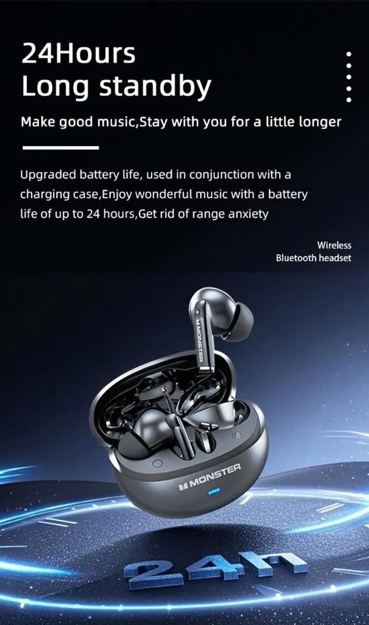 Fone Bluetooth original Monster Maxtar Mqt39 Bt 6.0 - Foto 5