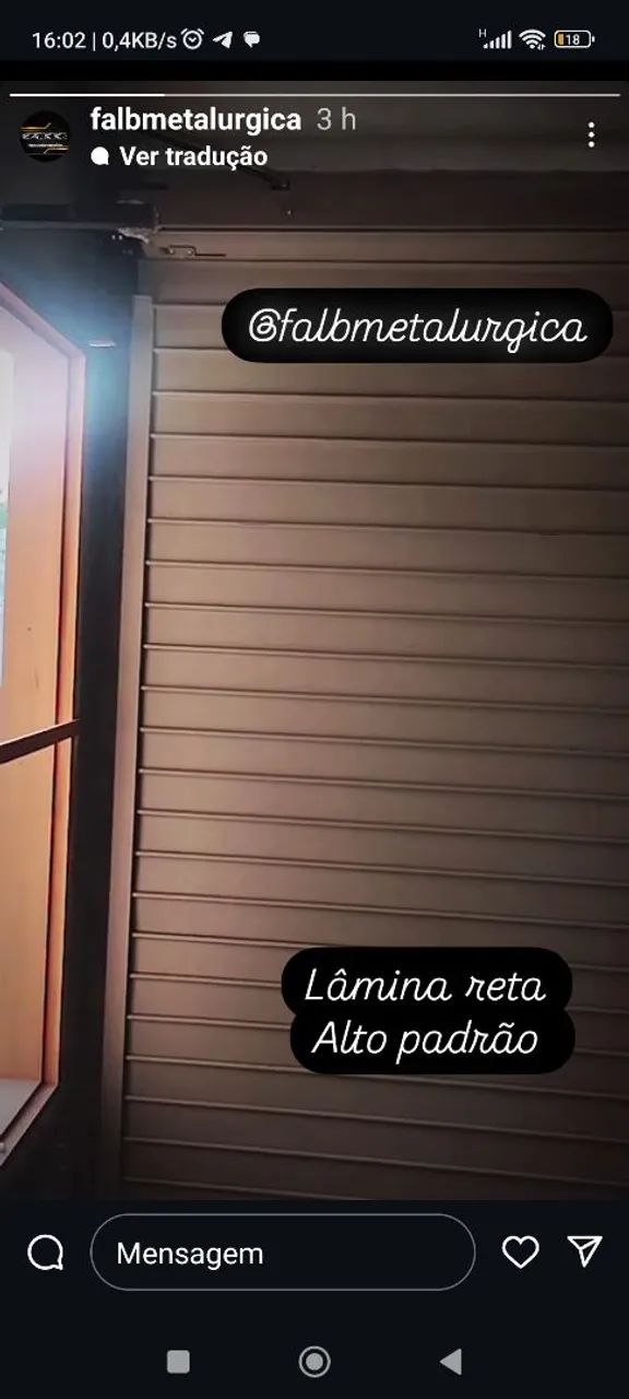 Lâmina reta de alto padrão para portão de enrolar