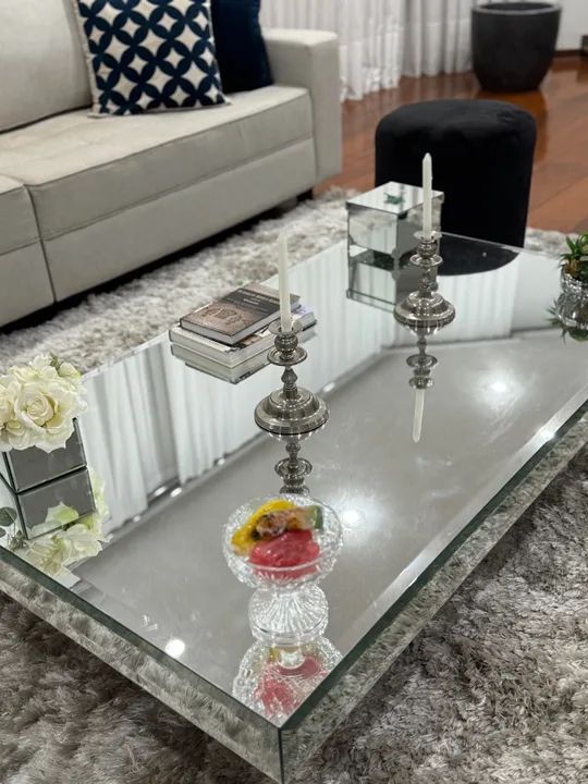 Mesa de centro com espelho bisotê 