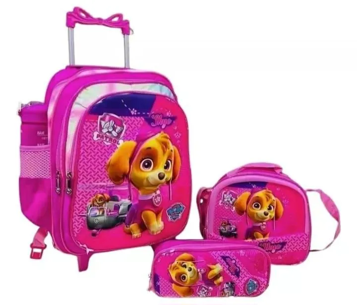 Kit Mochila Infantil Skye Patrulha Canina Rosa