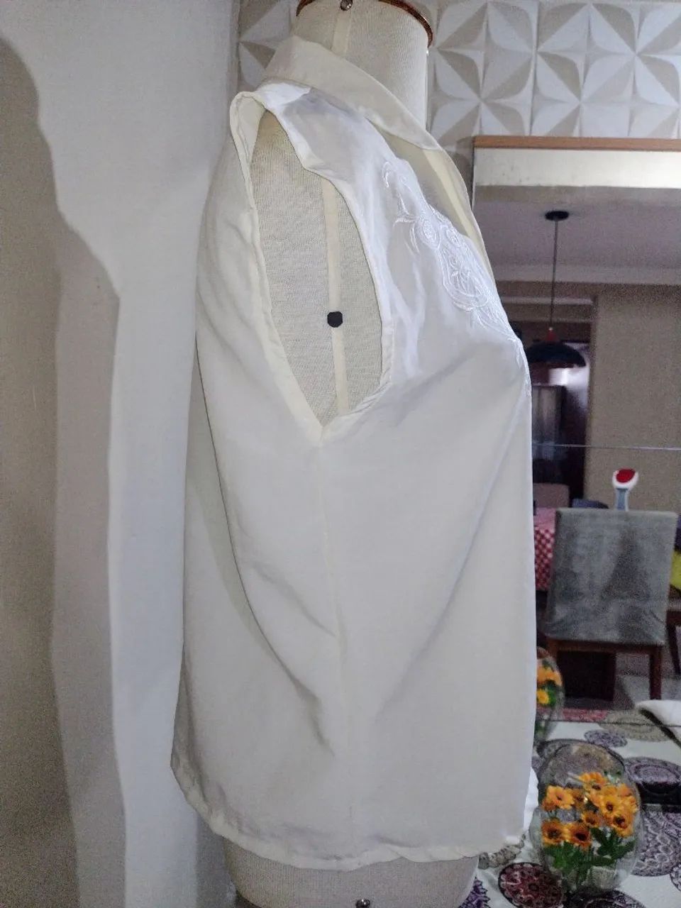 Blusa branca bordada - Foto 3