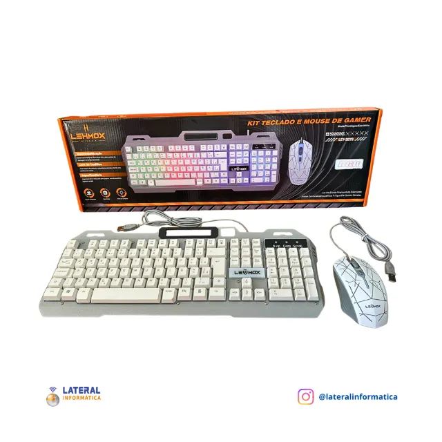 Kit teclado e mouse GAMER; Lehmox Hyper G.T / LEY-2078; Rainbow light