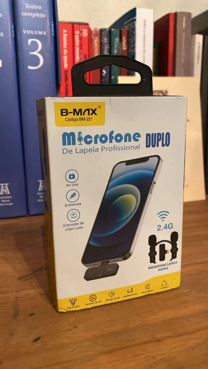 Microfone Duplo Lapela para Celular B-Max - Foto 2